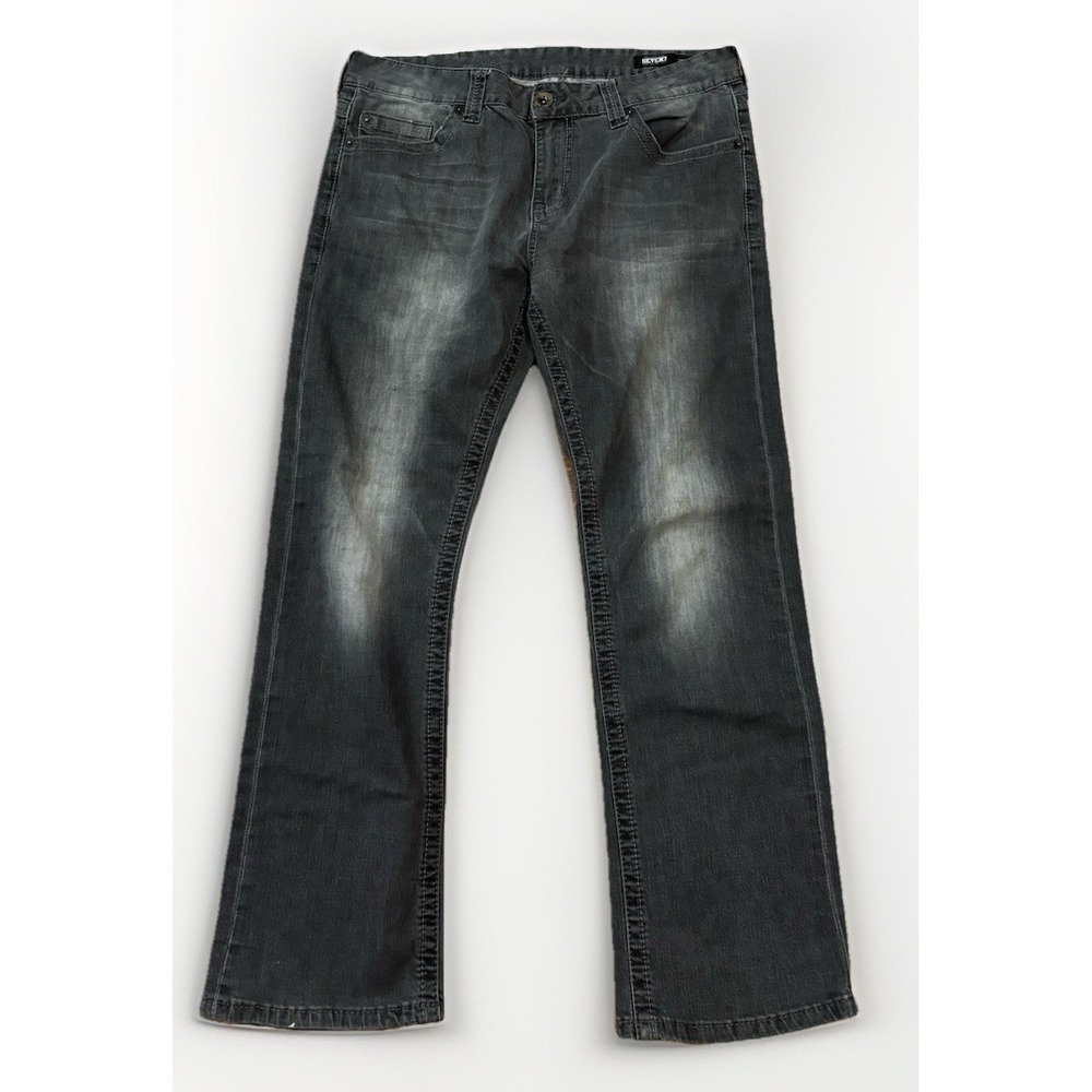Seven7 Jeans Mens Size 35x27 Light Black Wash Straight Fit Stretch Denim Casual